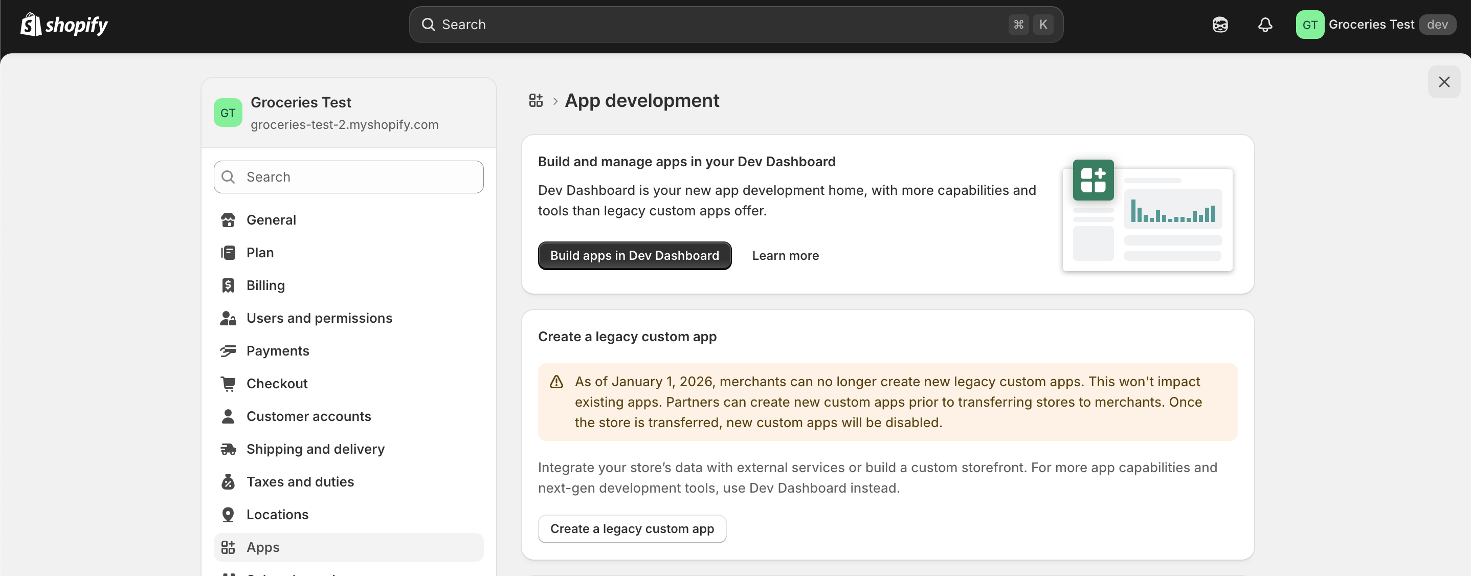 Create a legacy custom app