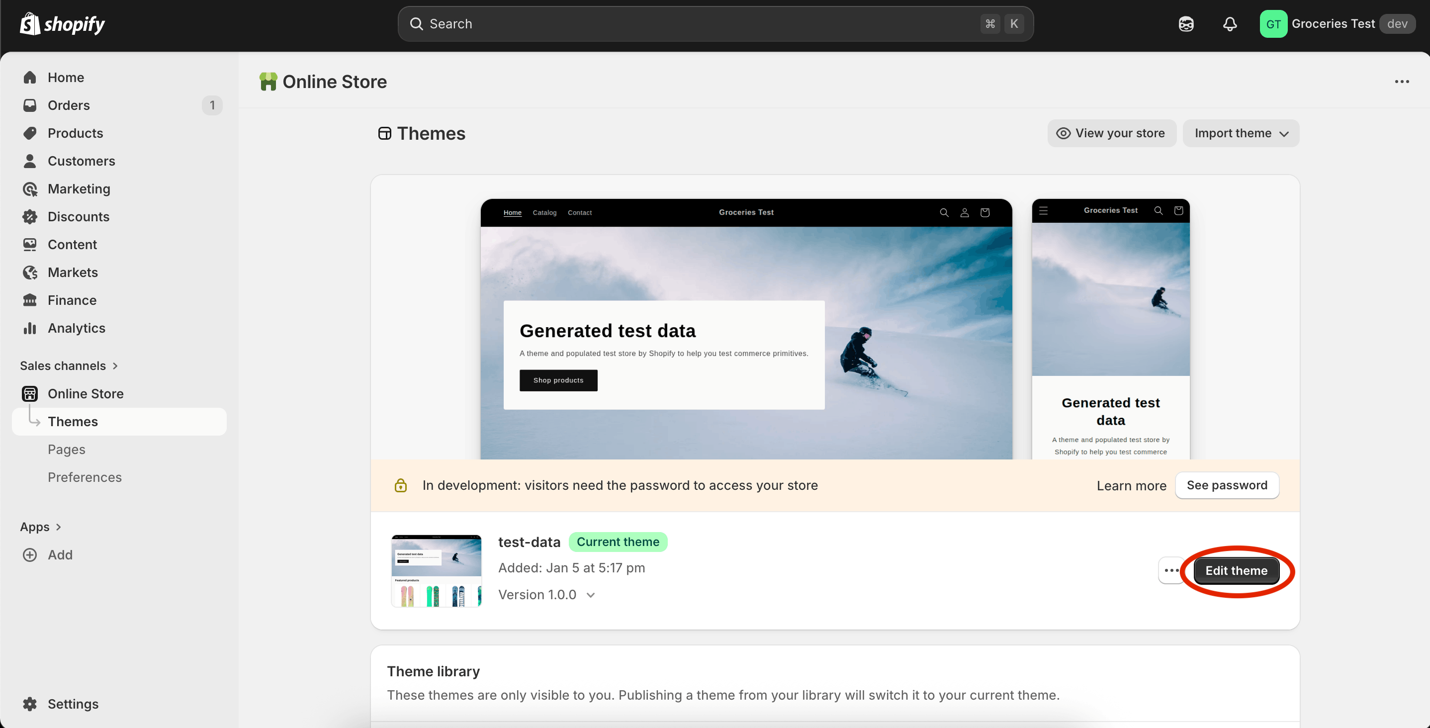 Editar tema en Shopify