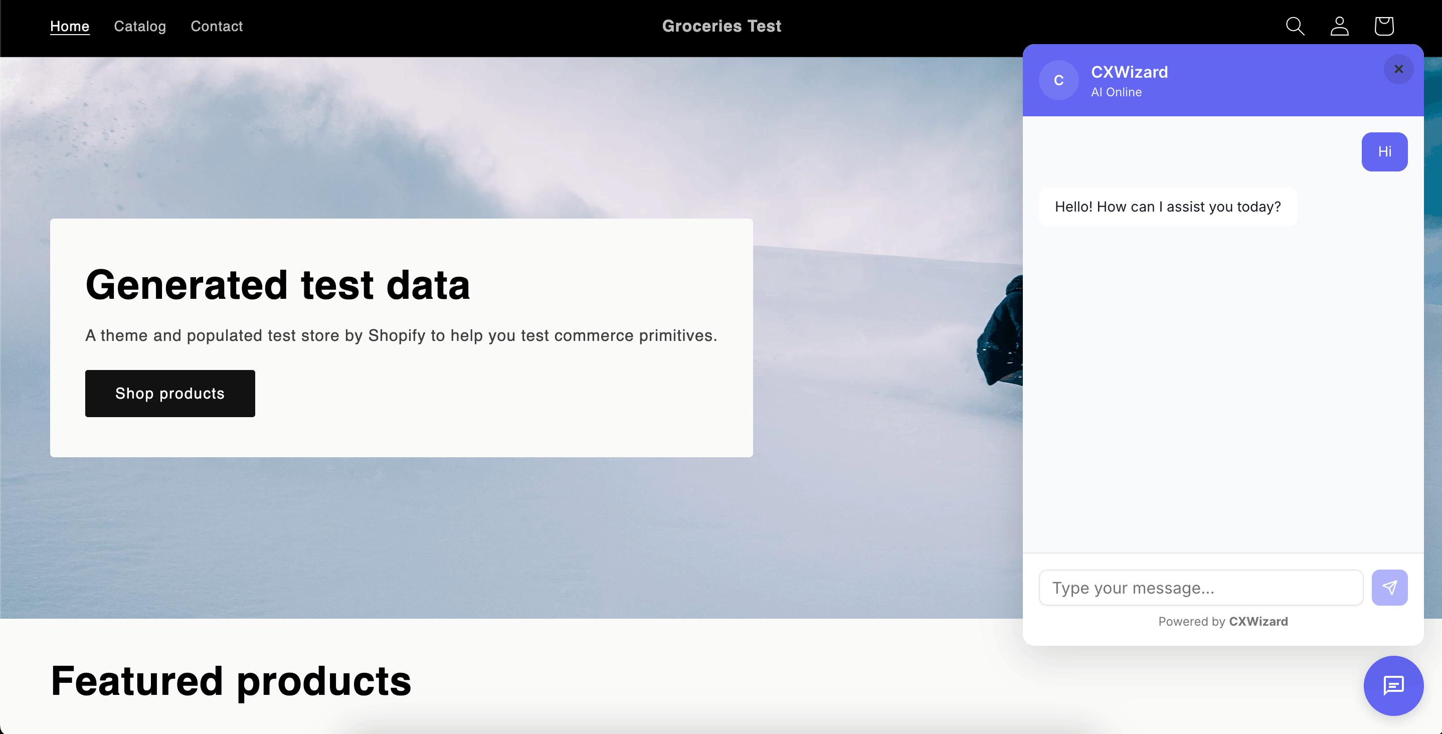 Chat widget en la tienda